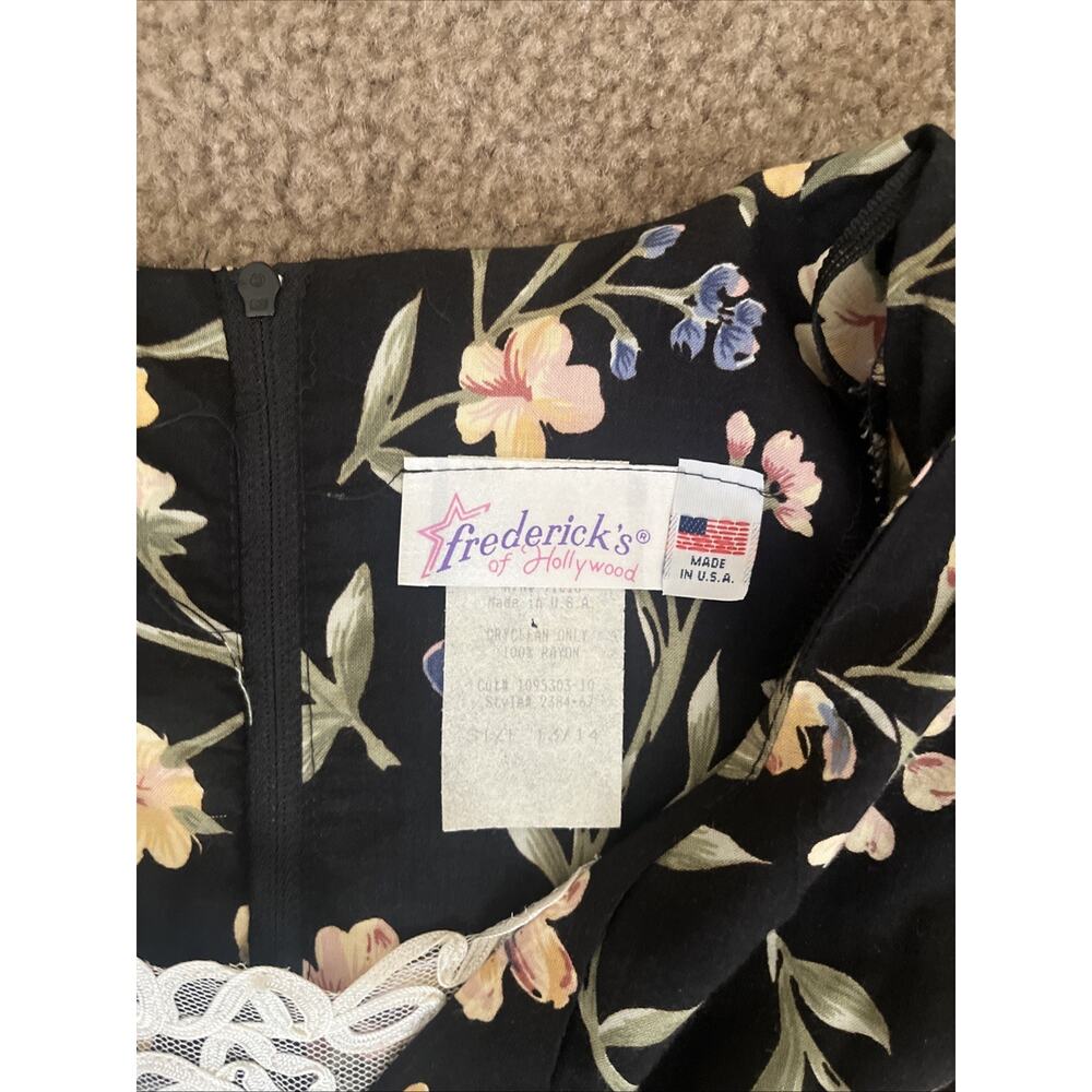 Vintage 90s Fredericks of Hollywood Maxi Dress 13/14 Floral Cottage/Grannycore - Picture 4 of 9